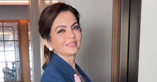 Nita Ambani exudes boss energy on IPL Auction Day 2 in a chic denim blazer look