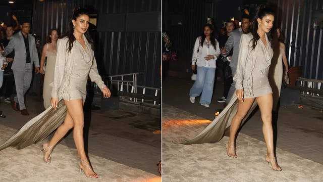 Priyanka Chopra makes heads turn at an event in a stylish gray mini-dress